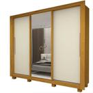 Guarda-roupa Casal 3 Portas 1 Porta Espelhada com Pés Milão 100% MDF Yescasa