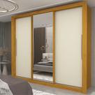 Guarda-roupa Casal 3 Portas 1 Porta Espelhada Milão 100% MDF Yescasa