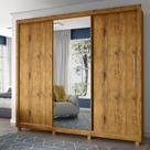 Guarda Roupa Casal 3 Portas 1 Porta Espelho Kit Pé Royale Madeirado - Gelius