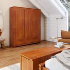 Guarda-Roupa Casal 3 Portas 2 Gavetas Madeira Maciça Madma Artemobili Marrom/Garapa