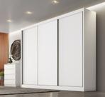 Guarda Roupa Casal 3 Portas 4 Gavetas - Arezzo Plus-Branco - Móveis Novo Horizonte