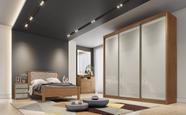 Guarda Roupa Casal 3 Portas 6 Gavetas - Diamond-Cumaru off white - Móveis Novo Horizonte