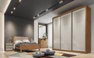 Guarda Roupa Casal 3 Portas 8 Gavetas Diamond Móveis Novo Horizonte - Cumaru Fendi