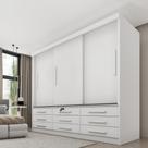Guarda Roupa Casal 3 Portas 9 Gavetas 199cm Chicago Branco/Neve