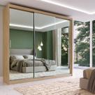 Guarda Roupa Casal 3 Portas com Espelho 4 Gavetas 100% MDF London Yescasa