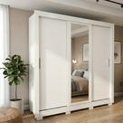 Guarda Roupa Casal 3 Portas com espelho Atlas com pés Branco