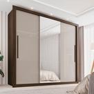 Guarda-Roupa Casal 3 Portas com Espelho Central e 4 Gavetas Costa Rica
