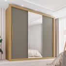 Guarda-roupa Casal 3 Portas com Espelho Central e 4 Gavetas Costa Rica