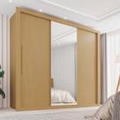 Guarda-roupa Casal 3 Portas com Espelho Central e 4 Gavetas Costa Rica