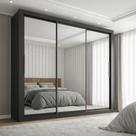Guarda-Roupa Casal 3 Portas com Espelho e 4 Gavetas 185,5cm Viena Yescasa