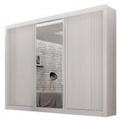 Guarda Roupa Casal 3 Portas Com Espelho Milano Branco - Leifer Móveis