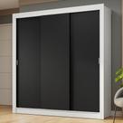 Guarda-roupa Casal 3 Portas Correr Branco/Preto Nobre