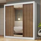 Guarda-roupa Casal 3 Portas Correr Espelho Branco/rustic