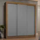 Guarda-Roupa Casal 3 Portas Correr Rustic/Cinza