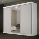 Guarda Roupa Casal 3 Portas de Correr 6 Gavetas com Espelho 100% MDF São Paulo Gold