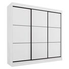 Guarda Roupa Casal 3 Portas de Correr 8 Gavetas Tókio Branco - Saga Decor