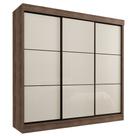 Guarda Roupa Casal 3 Portas de Correr 8 Gavetas Tókio Ypê Areia - Saga Decor