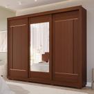 Guarda-roupa Casal 3 Portas de Correr com Pés e Espelhos 269cm 100% Mdf Olinda Espresso Móveis