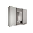 Guarda Roupa Casal 3 Portas de Correr e 4 Gavetas c/ 1 Espelho Diamond/Toulon Plus Branco - Novo Horizonte