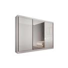 Guarda Roupa Casal 3 Portas de Correr e 4 Gavetas c/Espelho Toulon Plus Branco - Novo Horizonte