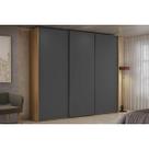 Guarda Roupa Casal 3 Portas de Correr e 4 Gavetas T582 Canela/Grafite - Kappesberg