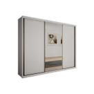 Guarda Roupa Casal 3 Portas de Correr e 6 Gavetas c/ Espelho Paradizzo Gold Branco - Novo Horizonte Guarda Roupa Casal 3 Portas de Correr e 6 Gavetas c/ Espelho Paradizzo Gold Branco - Novo Horizonte