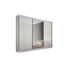 Guarda Roupa Casal 3 Portas de Correr e 8 Gavetas c/Espelho Natus Plus Branco - Novo Horizonte