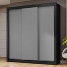Guarda-roupa Casal 3 Portas De Correr Preto/cinza Madesa
