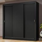 Guarda-Roupa Casal 3 Portas de Correr Preto Nobre Madesa