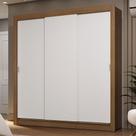 Guarda-Roupa Casal 3 Portas de Correr Rustic/Branco Sublime Madesa