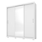 Guarda Roupa Casal 3 Portas Deslizantes com Espelho e Pés Residence Branco 32230PE Demóbile