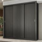 Guarda Roupa Casal 3 Portas Doha 2 Gavetas Carraro Ripado Preto Touch Guarda Roupa Casal 3 Portas Doha 2 Gavetas Carraro Ripado Preto Touch