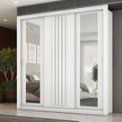 Guarda Roupa Casal 3 Portas Doha Duo Carraro Ripado Branco
