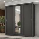Guarda Roupa Casal 3 Portas Doha Lux 2 Gavetas Carraro Ripado Preto Touch Guarda Roupa Casal 3 Portas Doha Lux 2 Gavetas Carraro Ripado Preto Touch