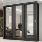 Guarda Roupa Casal 3 Portas Doha Prime Carraro Ripado Preto Touch