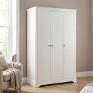 Guarda-roupa Casal 3 Portas em Mdf Estilo Clássico Louise Branco