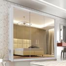 Guarda Roupa Casal 3 Portas Espelhado e 4 Gavetas Panamá - Sallêto - Branco Guarda Roupa Casal 3 Portas Espelhado e 4 Gavetas Panamá - Sallêto - Branco