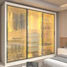 Guarda-Roupa Casal 3 Portas Reflecta com LED 100% MDF Royale Branco