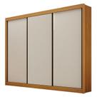 Guarda Roupa Casal 3 Portas São Paulo Gold Cinamomo Off White Leifer Móveis