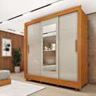 Guarda Roupa Casal 3 Portas Taiffa 190cm com Espelho E Pés Yescasa