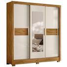 Guarda Roupa Casal 3p Espelho 202 Cm Bahamas Freijo Off White Moval