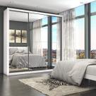Guarda-Roupa Casal 4 Espelhos 3 Portas de Correr 4 Gavetas Max Premium Espresso Móveis