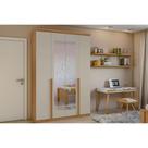Guarda Roupa Casal 4 Portas (2 c/ Espelho) e 2 Gavetas Alonzo Amendoa/Off White - Lopas