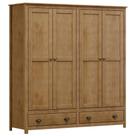 Guarda Roupa Casal 4 Portas 2 Gavetas Madeira Maciça Mazzaro F06 Freijó - Lyam Decor