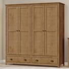 Guarda Roupa Casal 4 Portas 2 Gavetas Madeira Maciça Mazzaro F06 Freijó - Lyam Decor