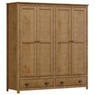 Guarda Roupa Casal 4 Portas 2 Gavetas Madeira Maciça Mazzaro F06 Freijó - Lyam Decor