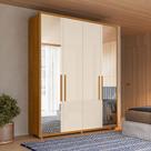 Guarda-Roupa Casal 4 Portas 3 Gavetas 100% MDF com Espelhos e Pés Greco