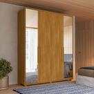 Guarda-Roupa Casal 4 Portas 3 Gavetas 100% MDF com Espelhos e Pés Greco