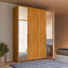 Guarda-Roupa Casal 4 Portas 3 Gavetas 100% MDF com Espelhos e Pés Greco