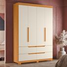 Guarda Roupa Casal 4 Portas 4 Gavetas com Pés Doble Albatroz